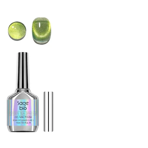 Miniatura 25 de Esmalte de uñas de gel de ojo de gato con barra magnética, 15ml de esmalte de uñas holográfico con purpurina, efecto magnético para manicura DIY