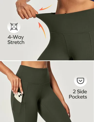 Miniatura 16 de Ewedoos - Leggings con forro de vellón y bolsillos para mujer, leggings térmicos de invierno para mujeres, pantalones de yoga y entrenamiento