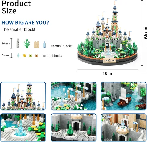 Miniatura 3 de Princess Castle - Juego de micro construcción para adultos, kit de modelo de colección de construcción de arquitectura (no compatible con Lego)