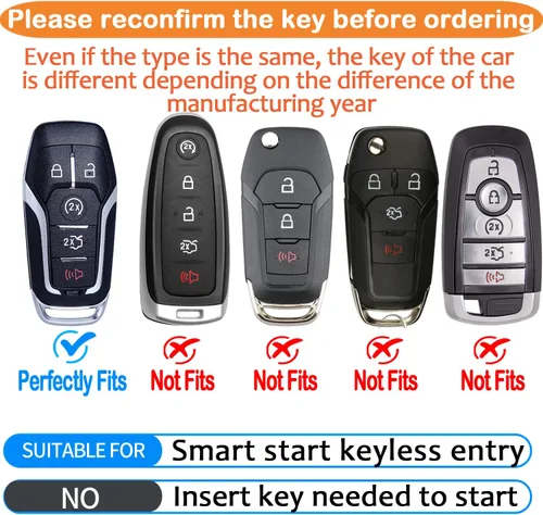 Miniatura 2 de Funda para Llave Ford con Llavero de TPU Suave Premium, Carcasa de Llave de Protección Completa Compatible con Ford Fusion 2013-2016, Ford Mustang