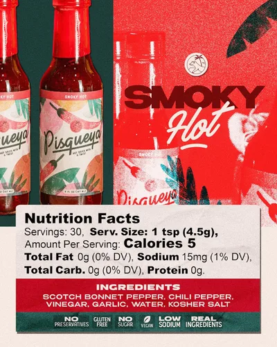 Miniatura 2 de PISQUEYA Salsa picante – Extreme Scotch Bonnet Pepper Sauce 12 veces más picante que el jalapeño – Salsa picante caribeña, baja en sodio, salsa