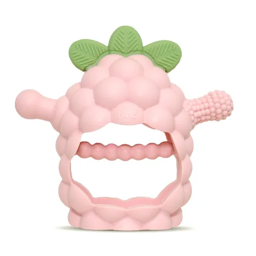 Miniatura 12 de RaZbaby RaZberry - Mordedor de silicona con agarre para bebés de 3M+ Mordedor de mano resistente a caídas para bebés y lactantes - Diseñado por