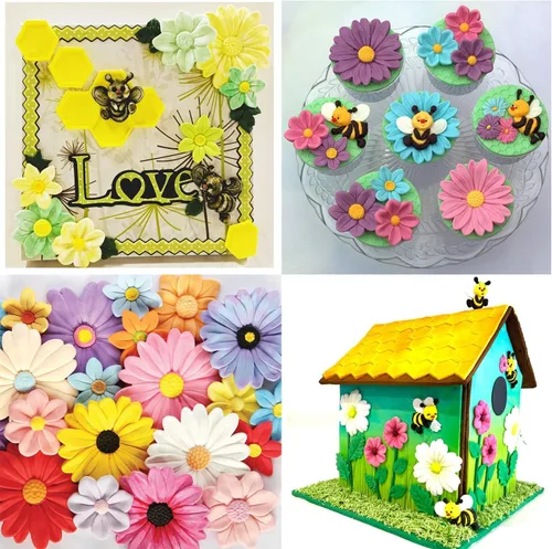 Miniatura 3 de Molde de silicona con diseño de flores de margarita, crisantemo, para decoración de pasteles, chocolate, cupcakes, caramelo, azúcar, manualidades