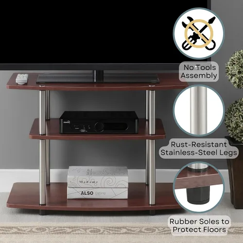 Miniatura 4 de Soporte para TV de 3 niveles de Convenience Concepts, para pantalla plana de hasta 32 pulgadas u 80 libras, Madera aglomedara de 16 mm, Negro
