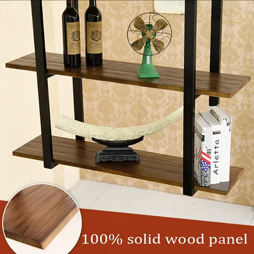Miniatura 6 de Shelves Whftd Ceiling Wine Rack Plant Display Stand - Industrial Retro Solid Wood Hanging Shelf, 2 Layer Industrial Pipe Shelves, Display Flower