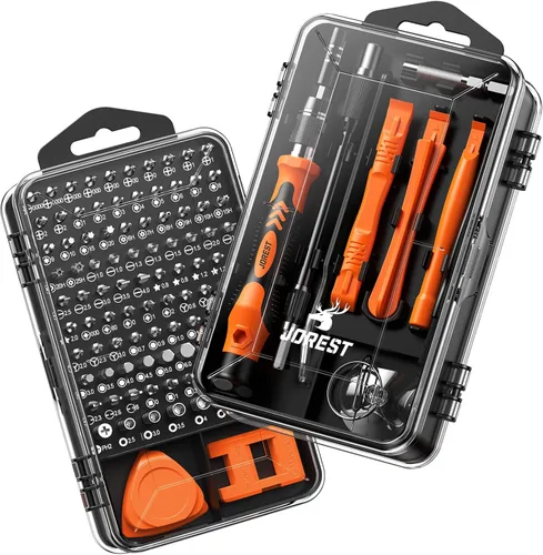 Miniatura 9 de JOREST Juego de destornilladores de precisión 117 en 1, regalos de herramientas para hombres, mini kit de herramientas de reparación con puntas