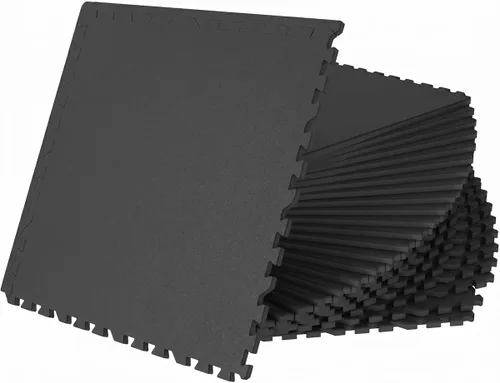 Miniatura 8 de 0.56 Inch Thick 96 Sq Ft Gym Flooring for Home Gym, 24 Tiles Robust Rubber Top with Eva Foam Exercise Equipment Mats, Protective Flooring Puzzle Mat