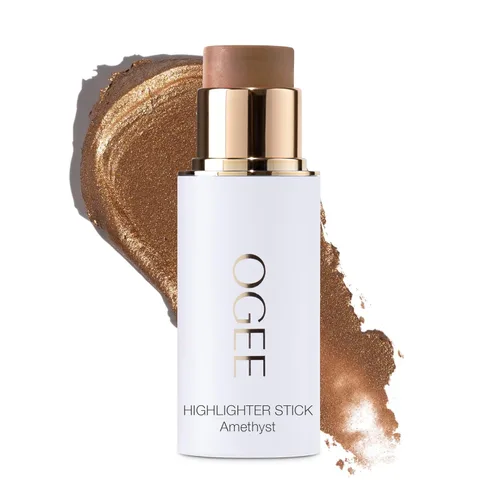 Ogee Lápiz facial esculpido (AMETHYST - SOFT CHAMPAGNE SHIMMER) - Lápiz de rubor orgánico certificado – Colorete crema multiusos y barra iluminadora