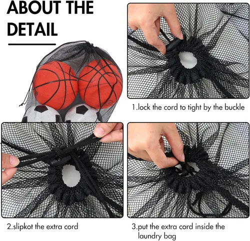 Miniatura 3 de Berlune Bolsas grandes de malla para lavandería, juego de lavado a granel de 24 x 36 pulgadas con cordón para uso comercial, dormitorios, alquileres