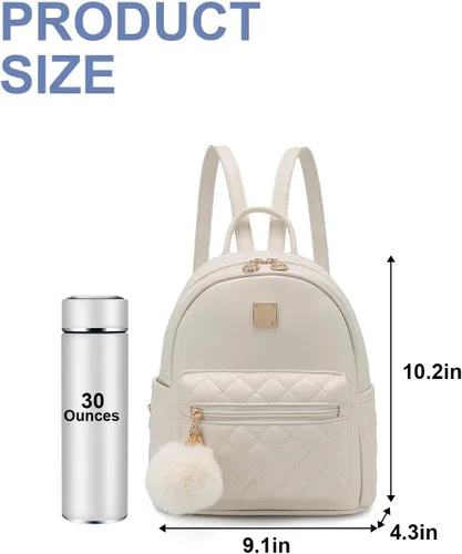 Miniatura 36 de Mini mochila de moda para niñas, bolso pequeño lindo de cuero a cuadros para mujer, mochilas pequeñas, Negro -, Mini mochila de moda para niñas