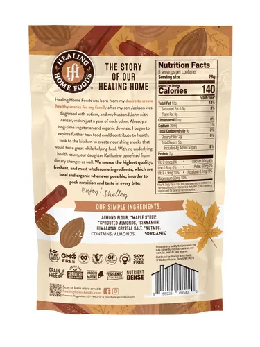 Miniatura 3 de Healing Home Foods Galletas Graham clásicas horneadas, sin gluten, hechas con harina de almendras, jarabe de arce orgánico y canela orgánica