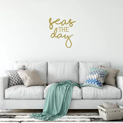 Miniatura 7 de Seas the Day Cursive Wall Decal Vinyl Sticker Nautical Decoration for Living Room, Bedroom Quote for Laptop or Water Bottle Black, White