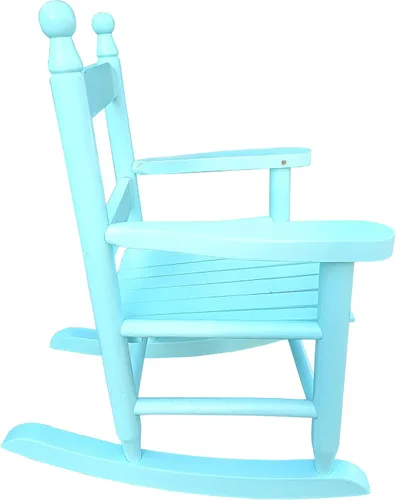 Miniatura 4 de Mecedora para niños, mecedora para niños, mecedora para niños con estructura clásica de madera dura, para niños, niñas, guardería, interior, Azul