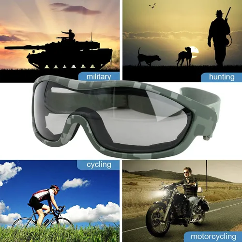 Miniatura 7 de Viriber Gafas de motocicleta - Gafas de protección UV para exteriores, gafas de combate a prueba de polvo Gafas militares
