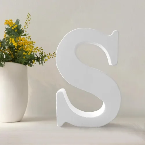 Miniatura 21 de Letras de madera de 4.3 pulgadas, letras blancas de madera sin terminar para injerto, letras de madera para decoración de pared, letras pie