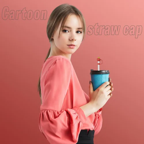 Miniatura 5 de WELTAZ Juego de 2 fundas de paja de manzana para Stanley Cup, color rojo, 0.394 in de diámetro, aptas para lavavajillas, fundas reutilizables