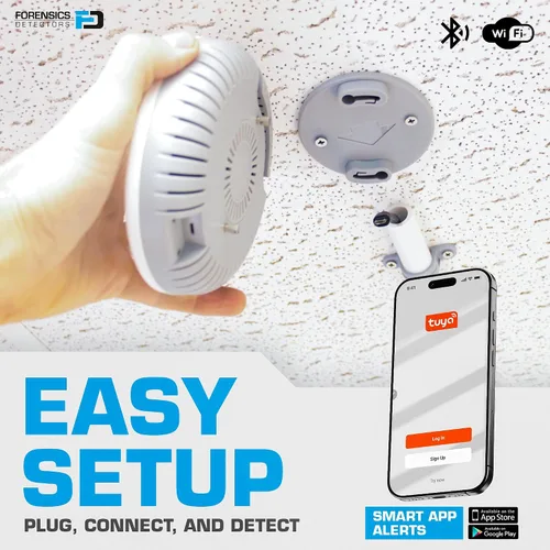 Miniatura 5 de Detector de Vapeo de Forensics para Escuelas, Hogar, Hoteles, Negocios Alarmas de Celular WiFi Sensor Super Sensible de Dispersión Láser