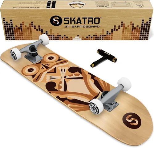 Miniatura 11 de Skatro - Patineta profesional de 31 pulgadas completa. Tabla de patinaje para edades: adultos, niños, principiantes y niñas