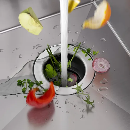 Miniatura 4 de KRAUS WasteGuard KWD100-100MBL - Triturador de basura ultra silencioso de 1 HP con conexión rápida, cubierta de drenaje para fregadero de cocina