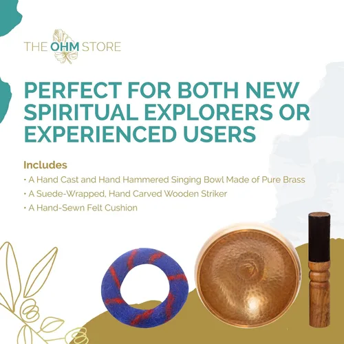 Miniatura 4 de Juego de cuencos tibetanos hechos a mano, cuenco de sonido de 5 pulgadas para meditación, curación de sonido y yoga, instrumento de curación