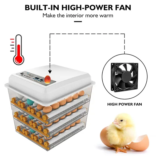 Miniatura 4 de Incubadora de huevos – Incubadora de huevos con giro automático de huevos y control de humedad, criador grande de aves de corral para pollos