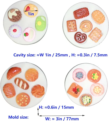 Miniatura 2 de Juego de moldes de silicona para artículos pequeños encantadores para fondant para decoración de pasteles, Gumpaste, caramelo y chocolate, arcilla