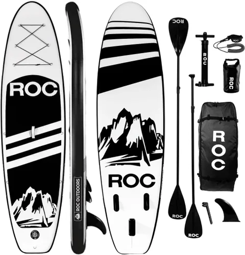 Miniatura 16 de Roc Tabla de remo inflable con accesorios de tabla de remo de SUP de alta calidad, diseño amplio y estable, cubierta antideslizante y cómoda