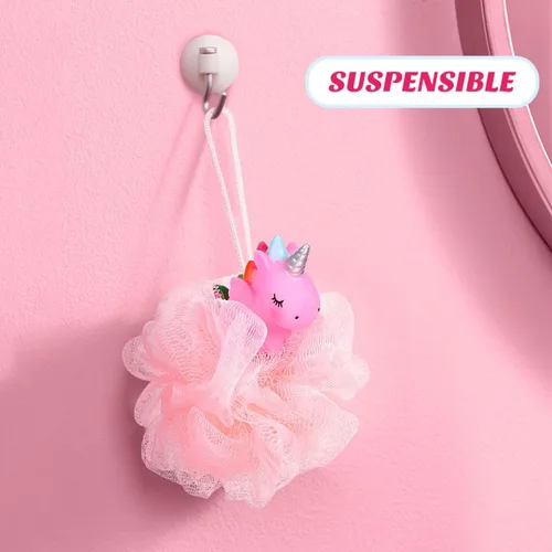 Miniatura 3 de Esponja de baño para niños, 2 piezas: esponja corporal – Puf de ducha de unicornio para limpieza profunda exfoliante corporal exfoliante para lavar