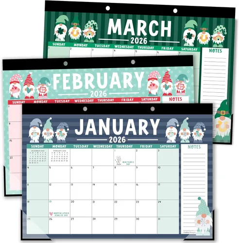 Miniatura 22 de Hadley Designs Calendario de escritorio grande 2026-2027 – Calendario de escritorio 2026, calendarios de escritorio de 18 meses para el hogar