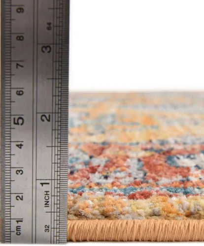 Miniatura 5 de Unique Loom Lola Collection - Alfombra gruesa (3 pies 11 pulgadas, cuadrada, amarillo/azul)