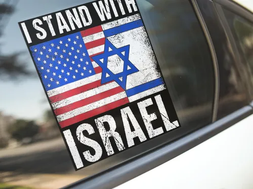 Miniatura 2 de Adhesivo con la bandera de Israel I Stand with Israel Flag Sticker Support Israel Sticker Interior Nuestro Uso Exterior AWPS145