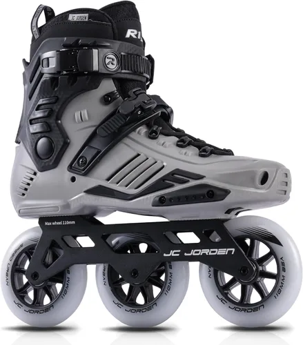 Patines en línea para mujeres y hombres, 3 ruedas de 4.331 in con carcasa exterior duradera, patines profesionales de carreras de velocidad para Gris