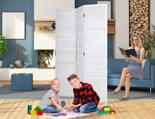 Miniatura 9 de Divisores de habitación de madera de 3 paneles y pantallas de privacidad plegables, divisores y divisores de habitación de 5.64 pies de alto y 4.2