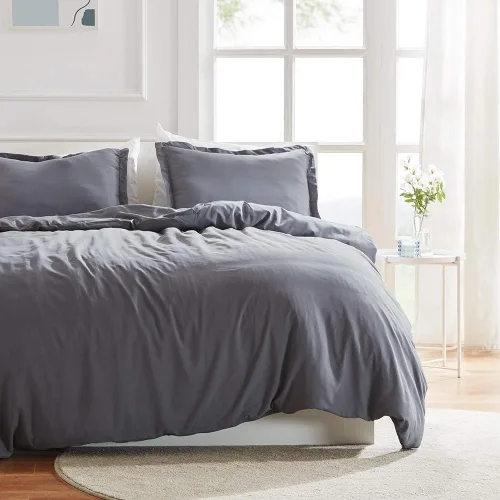 Sleep Zone Juego de funda de edredón para cama, control de la temperatura, 120 gsm, cierre ultra suave, con ataduras en las esquinas 3 unidades