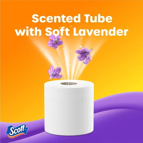 Miniatura 3 de Scott ComfortPlus - Papel higiénico con tubo perfumado suave a lavanda, 12 mega rollos, 310 hojas por rollo, apto para fosas sépticas, papel
