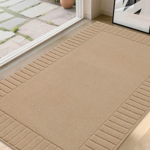 Miniatura 13 de BEQHAUSE Alfombra Antideslizante para Puerta Principal Alfombra Lavable de Bajo Perfil para Entrada Alfombras para Puerta Principal Trampa para Negro