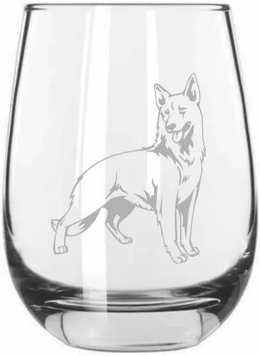 Miniatura 385 de Sakhalin Husky Dog - Copa de vino grabada personalizada de 15.25 onzas sin tallo
