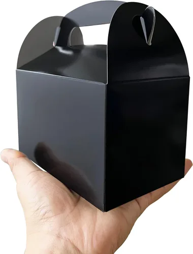 Miniatura 2 de HKLMRO 35 cajas de regalo para fiestas, galletas de caramelo negro, caja de regalo, bolsas de regalo portátiles para aperitivos, golosinas, cartón