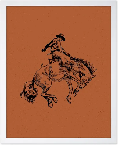 Miniatura 43 de Poster Master Póster de Rodeo marrón – Estampado retro de vaquero sobre caballo – Arte de vaquero – Arte occidental – Arte del salvaje oeste