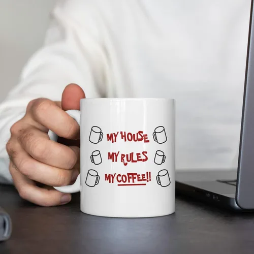 Miniatura 7 de My House My Rules My Coffee - Knives Out - Taza de café de cerámica de alta calidad para el verdadero conocedor del café, taza de café divertida