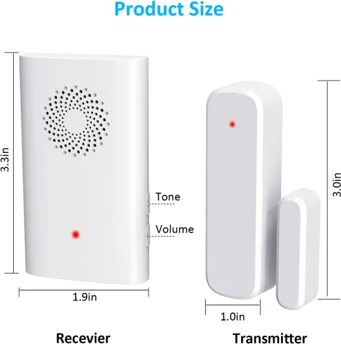 Miniatura 7 de Timbre de puerta inalámbrico para entrada de negocios, alarma de apertura de puerta para seguridad en el hogar de niños y niños pequeños