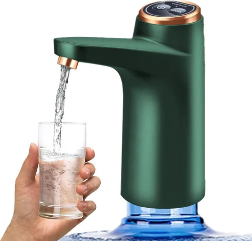 Sistema de bomba dispensadora de botella de agua de 5 galones, bomba de agua potable automática con carga USB, dispensador de agua eléctrica Verde