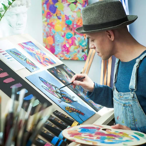 Miniatura 6 de Arteza Pintura acrílica metálica, juego de 8 tonos de joya en tubos de 4.06 onzas, pigmentos ricos, no se decolora, pinturas para artistas