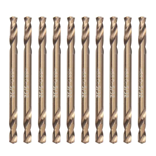 Miniatura 8 de Brocas de cobalto de 1/4 pulgadas (10 unidades), M35 HSSCO de acero de alta velocidad de doble extremo rechoncho para metal endurecido, acero