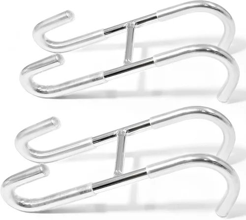 Hitefu 2 ganchos para puerta de ducha, gancho de cristal plateado para colgar en la puerta, sin marco, para toallas, batas, trajes de baño,