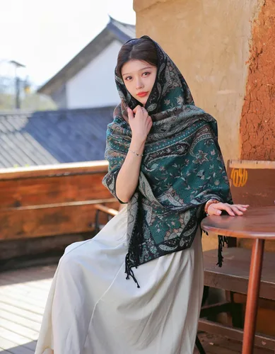 Miniatura 44 de iCuviy Bufanda grande de moda para invierno, chales y envolturas para mujer, extra suave, sensación de cachemira, bufandas frías para mujer
