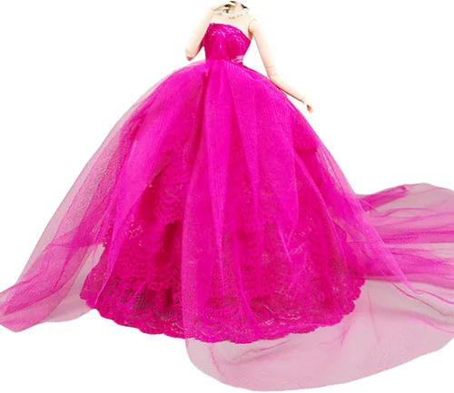 Miniatura 2 de Vestido de novia de princesa de moda, vestido de fiesta, ropa para muñeca de 11.5 pulgadas, vestidos de cola de sirena 1:6, accesorios para muñecas