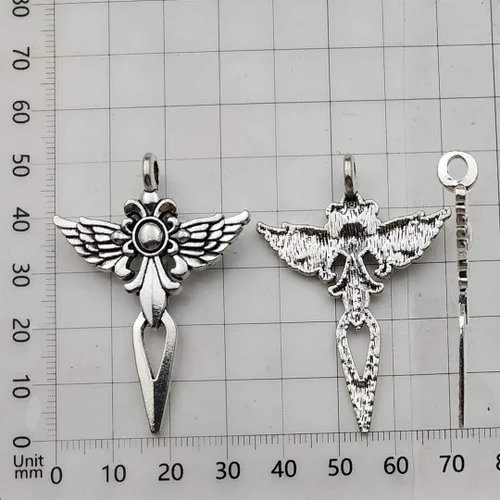 Miniatura 9 de Youdiyla Colección de colgantes de cruz grande de 3.53 oz – Espada de plata de bronce antiguo, ángel santo Jesús, cruz de paz, crucifijo de metal