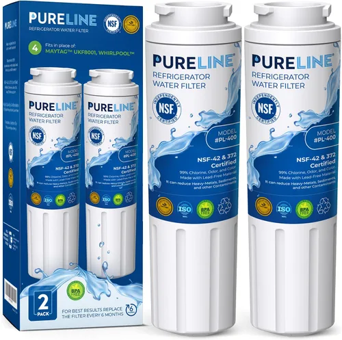 Pureline Repuesto EDR4RXD1 para filtro Everydrop 4, UKF8001, UKF8001AXX-750, UKF8001AXX-200, Maytag UKF8001, Whirlpool EDR4RXD1, 4396395, Kenmore