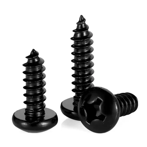 Miniatura 4 de Mellewell Tornillo autorroscante #4 x 1 de cabeza de cacerola, tornillos de chapa metálica de cabeza plana, tornillos de madera, acabado negro